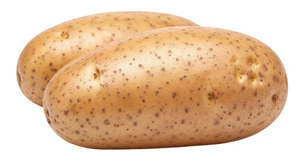 Isolated Two Brown Potatoes