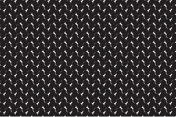 Geometric arrow-inspired vector pattern with white minimalist motifs on black, ideal for fashion prints, surface designs, and graphic layouts

