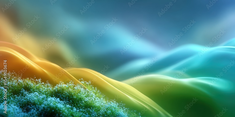 Aufkleber vibrant abstract landscape with flowing colors and dynamic smooth curves