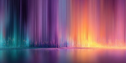Colorful abstract light display with vibrant vertical streaks and glowing hues