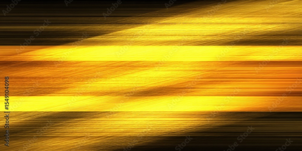 Poster abstract nature landscape with dynamic horizontal lines in bright yellow and gold tones