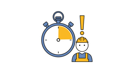 Time management and workplace safety concept illustration for project planning and industrial efficiency vector illustration