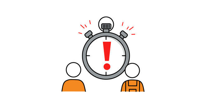 Time management and urgency concept illustration for business teamwork vector illustration