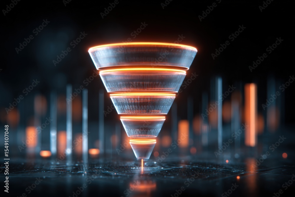 Poster futuristic glowing spiral tunnel with vibrant neon lights and dynamic reflections