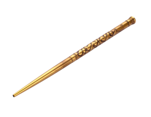 Wooden magic wand isolated on white, fantasy tool for spells and charms.