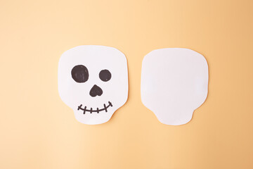 Cutout skeleton pieces for Halloween kids project ideal for digital creators, craft supply stores, after-school programs, or seasonal educational content developers,