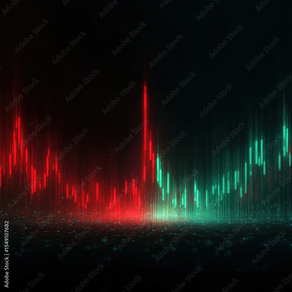 Aufkleber Abstract digital sound wave visuals representing o data and technology