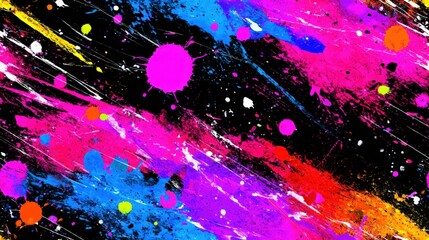 Vibrant Colorful Abstract Paint Splash Background with Bright Neon Colors