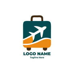 Travel company logo vector for tourism agency brand identity, airplane and map symbol, minimalist vacation logo, modern global travel design for business and adventure company