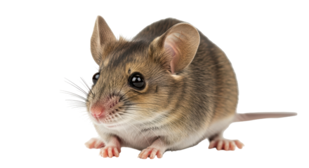 Isolated Brown Mouse on White Background