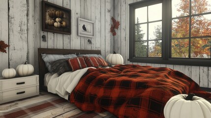 Rustic autumn bedroom decor