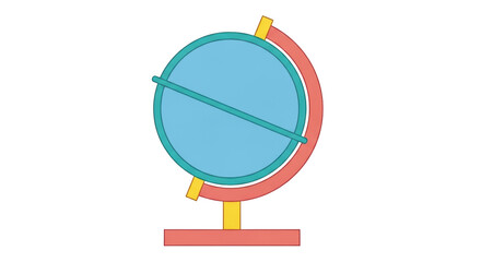 Isolated Cartoon Globe on Stand
