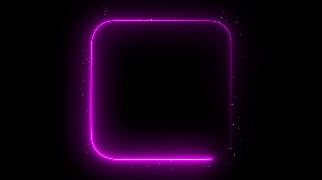 Neon lights motion loops square circular motion draws and beautiful lights background linear lamp. Beautiful abstract square light. Cyberpunk style design. Colors lighting light effect with particle.