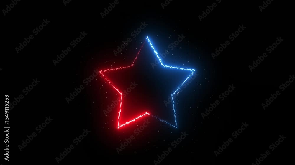Poster neon lights motion loops star circular motion draws and beautiful lights background linear lamp. bea