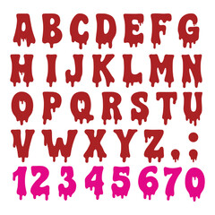 horror melting font red color