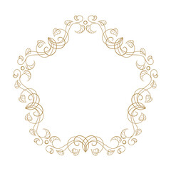 Intricate vintage frame design that features elegant ivy leaves, swirls and dots