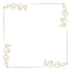 Botanical frame with vintage ivy leaves decor. Elegant square border for invitations and cards.