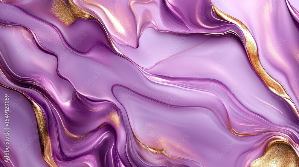 Aufkleber an artistic abstract representation showcasing flowing waves of purple and gold, blending seamlessly