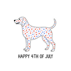 Star Cluster Animal Silhouette – Playful ‘Happy 4th of July’ Patriotic Pet