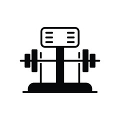 Weightlifting Equipment Silhouette with Barbell and Digital Display
