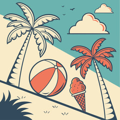 a retro inspired t shirt graphic design featuring summer