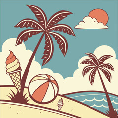 a retro inspired t shirt graphic design featuring summer