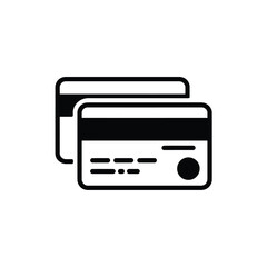 Two credit cards stacked black and white vector illustration