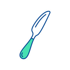 Butter knife. Kitchenware icon. Line vector kitchen utensil and tool. Cutlery illustration