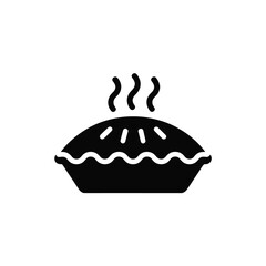 Hot Pie Icon Freshly Baked Dessert with Steam and Crust