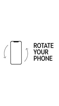 Rotate Your Phone to Landscape orientation. Rotate Your Device from Vertical to Horizontal. Black Outline Icon Animation on White Background for Social Media. Vertical Video