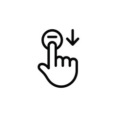 Minimize and Scroll Down Gesture Icon in Black and White