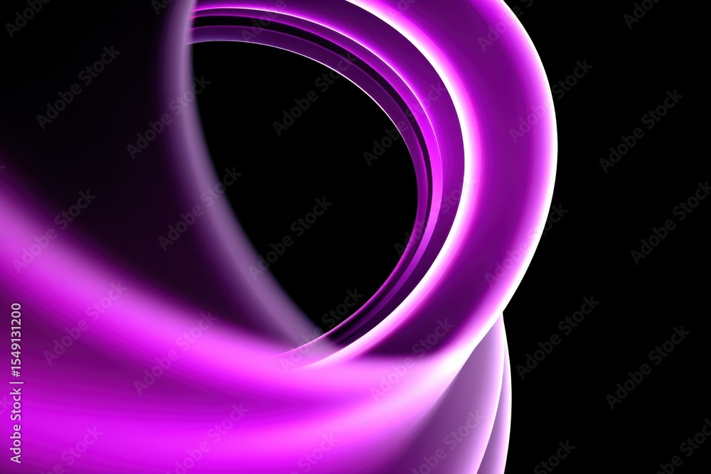 Aufkleber abstract neon purple light swirl pattern with glowing curves and smooth flowing lines on a dark back