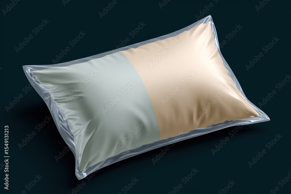 Poster luxurious satin pillow with smooth silky texture and elegant glossy finish in a sealed plastic pack 