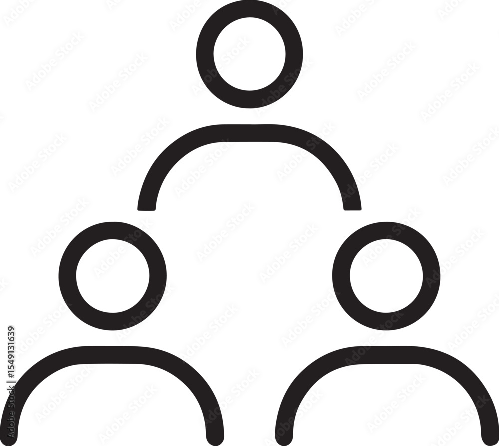 Poster organization structure icon depicting hierarchy and team dynamics, suitable for business presentatio