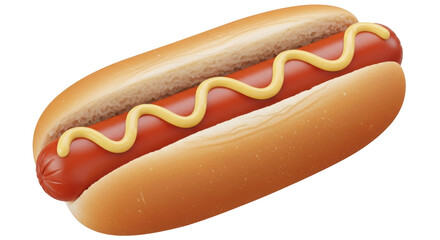 Isolated Hot Dog with Mustard