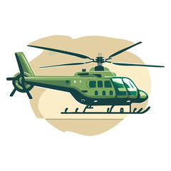 Fototapeta premium Tactical Helicopter Icon in Flat Vector Style for Military Strategies