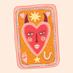 modern stylish illustration in boho country style. for printing on clothes or fabric	