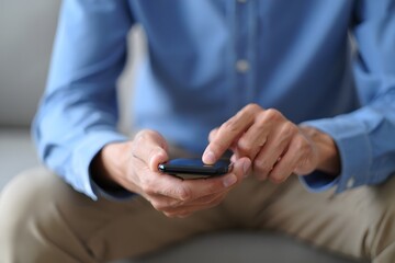 casual businessman Working using mobile phone typing computer mobile chat laptop contact us at workplaces, planning ideas investors internet searching, ideas connecting people.
