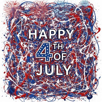 happy 4t of july sign for celebration, celebrating the independence day of unites states of america
