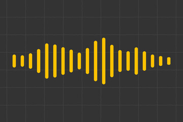 Podcast artwork template with visual element, abstract waves, retro color palette. Episode branding and online content covers