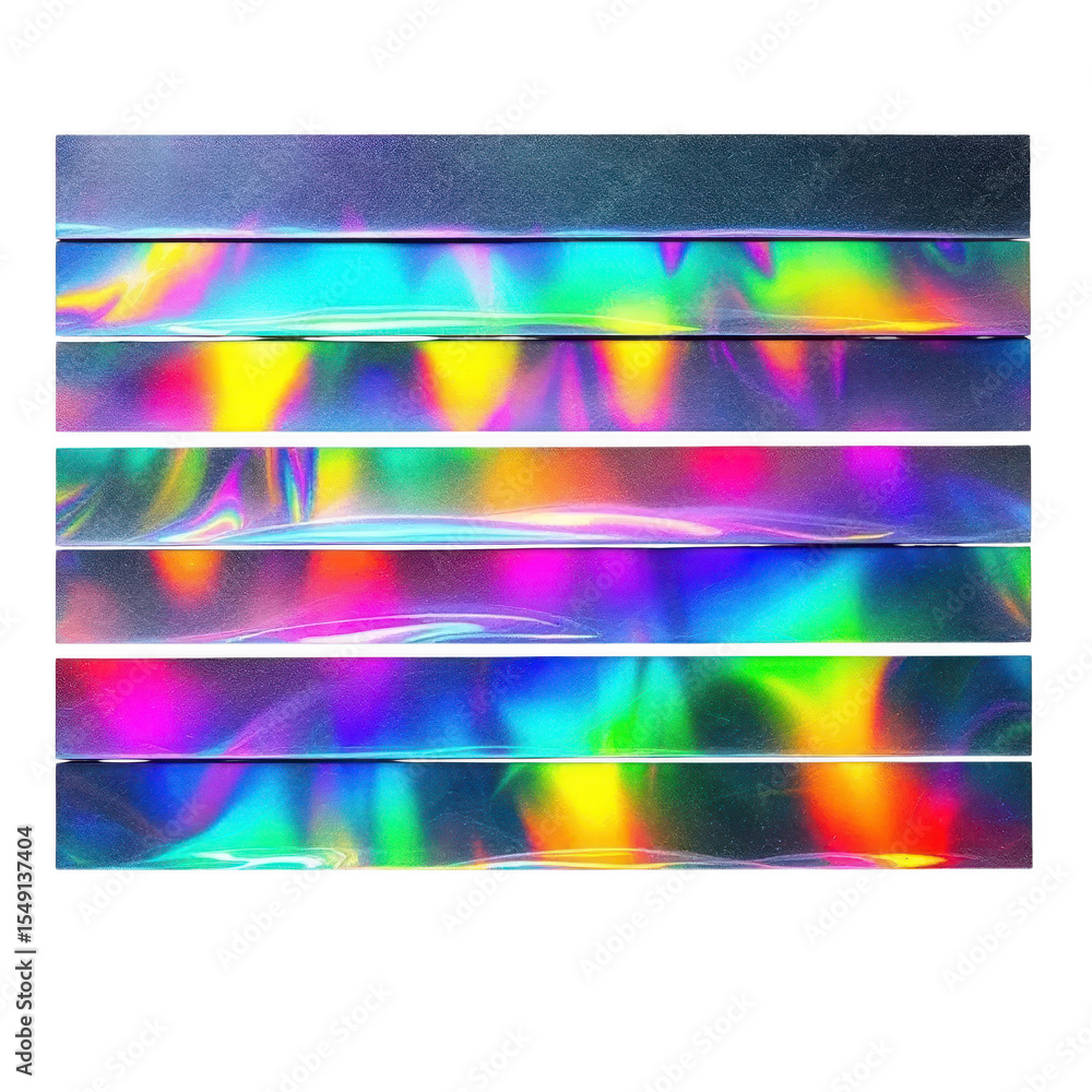 Poster iridescent light bars: a captivating array of iridescent light bars, showcasing a spectrum of vibran