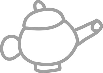 Teapot line art illustration for cafe menu or tea shop design
