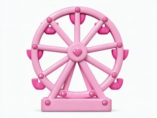 Pink ferris wheel toy design exuding whimsical charm capturing the essence of childhood joy and playful nostalgia in a delightful vibrant aesthetic captured with clarity