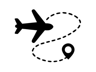 Versatile Minimal Icon Showing A Vintage Airplane Over A Das Line Art Design