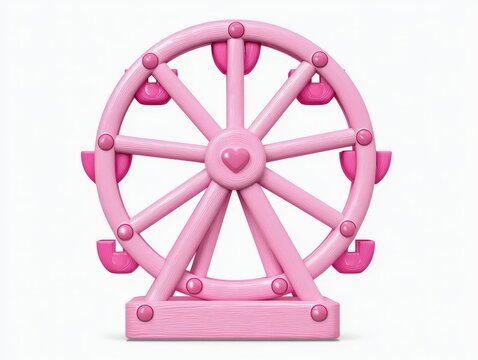 Pink ferris wheel toy design exuding whimsical charm capturing the essence of childhood joy and playful nostalgia in a delightful vibrant aesthetic captured with clarity