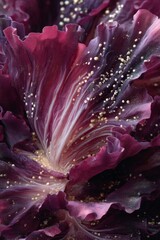 Closeup of Red Radicchio with Gold Sparkle