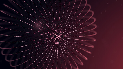 Abstract 3d sphere. Futuristic dots background. Colored music surface. 3d rendering.