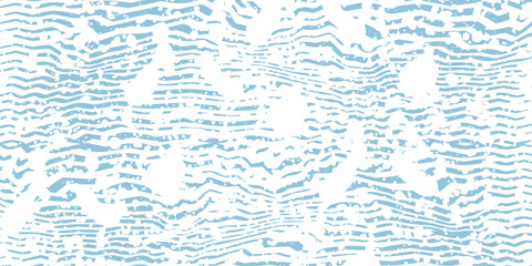 Blue and beige diagonal wavy lines seamless pattern. Simple vector abstract liquid stripes background. eps10.