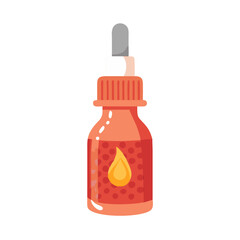 Essential Oil or Eye Drop Dropper Bottle Flat Vector Icon