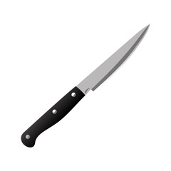 Realistic Kitchen Paring Knife or Chef's Utility Knife Vector Illustration